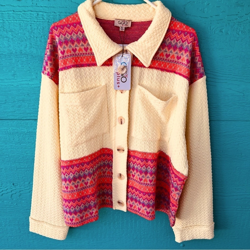 LIGHTWEIGHT SQUISHY SOFT WAFFLE SWEATER SHACKET SIZE XL NWT PLUS SIZE - Picture 13 of 13